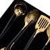 Набор кухонных принадлежностей 12 предметов столовые приборы из нержавейки Золото с черным HP-20-22 Набор кухонных принадлежностей 12 предметов столовые приборы из нержавейки Золото с черным HP-20-22