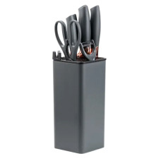 Набір кухонних ножів 5 штук з ножицями та овочечисткою 33/23.5/24.5/19.5 см Чорний HP27476 (LG-2183919001)