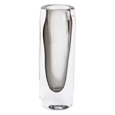 Ваза стеклянная прозрачная 7.7х5.5х24.5 см для цветов декоративная 200 мл Серая HP-10-16