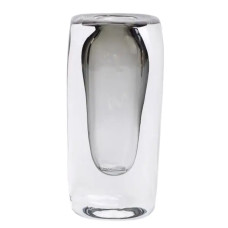 Ваза стеклянная прозрачная 8.3х6х18.5 см для цветов декоративная 150 мл HP-10-17
