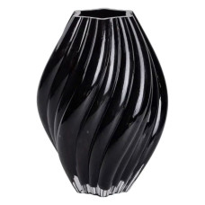 Декоративная стеклянная ваза для цветов 30 см фигурная ваза 5 л Черная Декоративная стеклянная ваза для цветов 30 см фигурная ваза 5 л Черная