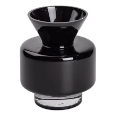 Ваза из цветного стекла для цветов 17.5 см декоративная ваза для декора и интерьера 1.5 л Черная HP-10-32