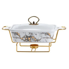 Марміт порцелянаовий 1 л зі скляною крішкою та підставкою з підігрівом HP1031 (LG-HP1031)