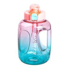 Пляшка для води спортивна 1.6 л пластикова з трубочкою з ремінцем 22 см Рожева HP-14-35P (LG-HP-14-35P)