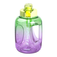 Пляшка для води спортивна 1.6 л пластикова з трубочкою з ремінцем 22 см Зелена HP-14-35GR (LG-HP-14-35GR)