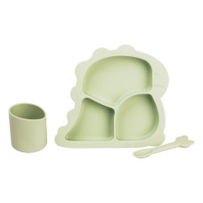 Дитячий набір силіконового посуду 3 предмети зелений HP34545G (LG-2183953909) Дитячий набір силіконового посуду 3 предмети зелений HP34545G (LG-2183953909)