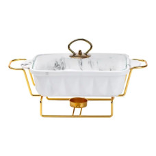 Марміт порцелянаовий на 1 літр із підігрівом на металевій підставці HP1028 (LG-HP1028)