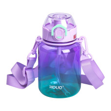 Пляшка для води багаторазова 700 мл пляшечка з трубочкою для спорту та школи 16.5 см HP-14-32V (LG-HP-14-32V)