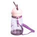 Пляшка для води дитяча 550 мл на ремінці пляшечка з трубочкою для спорту та школи Рожева HP-14-44P (LG-HP-14-44P)