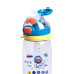 Пляшка для води дитяча 550 мл з ремінцем і трубочкою для спорту та школи 20 см Синя HP-14-45BL (LG-HP-14-45BL)