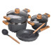 Набір посуду, 3 каструлі, алюмінієва товстодонна каструля MGC з лопаткою та ополоником сірий HP-4-401G (LG-2358506261)