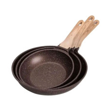 Набір сковорідок із 3 предметів із товстим дном з алюмінію MGC кавовий HP-4-410CO (LG-2358506275)