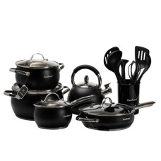 Набір посуду для приготування з нержавіючої сталі 12 предметів, чорний HP33548 (LG-HP33548)