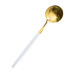 Набор чайных ложек 6 штук ложка чайная из нержавеющей стали 12.9 см Белый с золотом HP-20-10