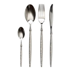 Набор столовых приборов золото на 6 персон 24 предмета ложки, вилки, ножи Серебро HP-20-14