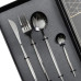 Набор столовых приборов 24 предмета набор ложек вилок и ножей на 6 персон Черный HP-20-45