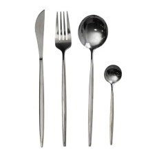 Набор столовых приборов 24 предмета набор ложек вилок и ножей на 6 персон Черный HP-20-45 Набор столовых приборов 24 предмета набор ложек вилок и ножей на 6 персон Черный HP-20-45