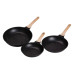Набір з 3 алюмінієвих сковорідок з товстим дном MGC Чорний HP-4-410B (LG-2358506274)