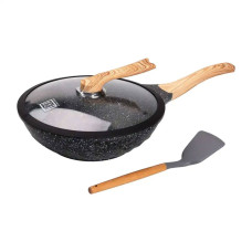 Алюмінієва сковорода 5,5 л, мармурове антипригарне покриття, Ø 30 см, з лопаткою для приготування MGC HP-4-448 (LG-2358506258)