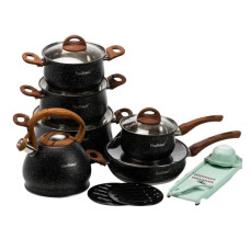 Набір посуду для приготування із нержавіючої сталі 10 предметів чорний HP33530B (LG-HP33530B)