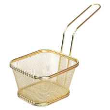 Корзина сервировочная для картофеля фри и снеков 13×11×7 см Золотая HP-19-4-L-G