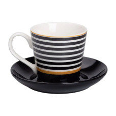 фарфоровая чашка с черным блюдцем 200 мл RX-N24708B