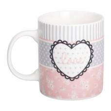 Чашка фарфоровая 400 (мл) чашка для кофе и чая з надписью и сердцем Lugi RX-N240143PKV Чашка фарфоровая 400 (мл) чашка для кофе и чая з надписью и сердцем Lugi RX-N240143PKV