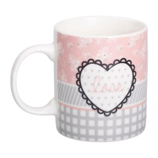 Чашка фарфоровая 400 (мл) чашка для кофе и чая з надписью и сердцем Lugi RX-N240143GRE Чашка фарфоровая 400 (мл) чашка для кофе и чая з надписью и сердцем Lugi RX-N240143GRE