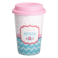 Стакан фарфоровый 420 мл с силиконовой крышкой I love my mommy RX-N240288LM