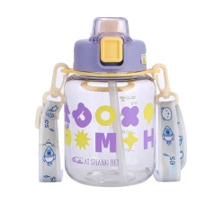 Пляшка для води Gucgres дитяча 650 мл на ремінці фіолетова (LG-2394098912) Пляшка для води Gucgres дитяча 650 мл на ремінці фіолетова (LG-2394098912)