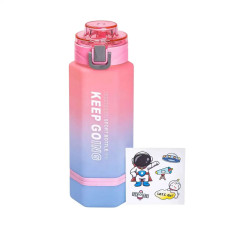Пляшка для води Keep Going 650 мл з наклейками рожева (LG-2394098913) Пляшка для води Keep Going 650 мл з наклейками рожева (LG-2394098913)