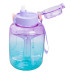 Бутылка для воды спортивная 1.6 л пластиковая с трубочкой с ремешком 22 см Фиолетовая HP-14-35V