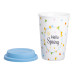 Фарфоровый стакан с силиконовой крышкой и отверстием для трубочки 420 мл RX-N240546HS