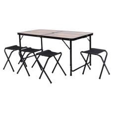 Розкладний стіл + 4 стільці кемпінговий набір для пікніка, риболовлі, відпочинку, туризму Коричневий JY-12060BR (LG-JY-12060BR)