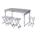 Розкладний стіл + 4 стільці кемпінговий набір для пікніка, риболовлі, відпочинку, туризму Чорний JY-12061B (LG-JY-12061B)