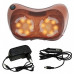 Массажная Подушка MASSAGE PILLOW QY-8028-2 (по 2 роликов) с подогревом для шеи и спины, универсальная, Коричневая
