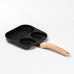 Сковорода квадратна порційна на 3 секції з антипригарним покриттям для всіх плит чорна HP39569B (LG-HP39569B)