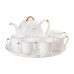 Чайний набір на 6 персон, із заварювальним чайником і підставкою, білий. (LG-2350684544) Чайний набір на 6 персон, із заварювальним чайником і підставкою, білий. (LG-2350684544)