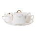 Чайний набір на 6 персон, із заварювальним чайником і підставкою, білий. (LG-2350684544) Чайний набір на 6 персон, із заварювальним чайником і підставкою, білий. (LG-2350684544)
