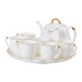 Чайний набір на 6 персон, із заварювальним чайником і підставкою, білий. (LG-2350684544) Чайний набір на 6 персон, із заварювальним чайником і підставкою, білий. (LG-2350684544)