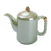 Чайний набір на 6 персон із заварювальним чайником та порцелянаовою підставкою Зелений HP-15-8 (LG-2350684548)
