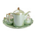Чайний набір на 6 персон із заварювальним чайником та порцелянаовою підставкою Зелений HP-15-8 (LG-2350684548)