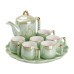 Чайний набір на 6 персон із заварювальним чайником та порцелянаовою підставкою Зелений HP-15-8 (LG-2350684548)