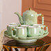 Чайний набір на 6 персон із заварювальним чайником та порцелянаовою підставкою Зелений HP-15-8 (LG-2350684548)