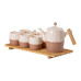 Чайний сервіз на 6 персон з бамбуковою підставкою коричневий HP-15-21 (LG-2350684559)