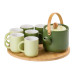 Чайний сервіз на 6 персон з бамбуковою обертовою підставкою, зелений HP-15-23 (LG-2350684561)