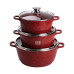 Набір із трьох алюмінієвих каструль із товстим дном та кришками з антипригарним покриттям MGC HP-4-408 (LG-2358506248)