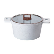 Алюмінієва каструля з керамічним покриттям антипригарним Ø 24 см Біла MGC HP-4-441 (LG-2358506257)