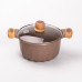 Набір посуду, 3 каструлі, товстодонне алюмінієве дно MGC з лопаткою та ополоником, кавовий HP-4-401CO (LG-2358506262)