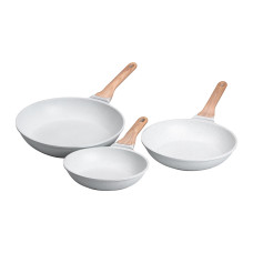 Набір алюмінієвих сковорідок з товстим дном із 3 предметів MGC, білий HP-4-410W (LG-2358506272)